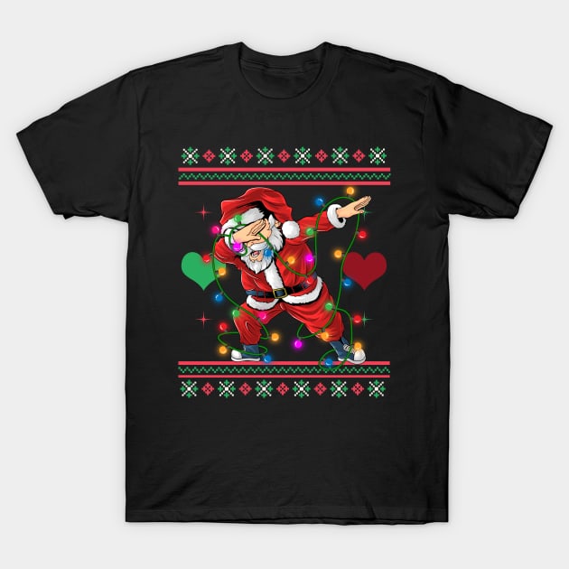 Dabbing Santa Ugly Christmas Design T-Shirt by LittleBoxOfLyrics